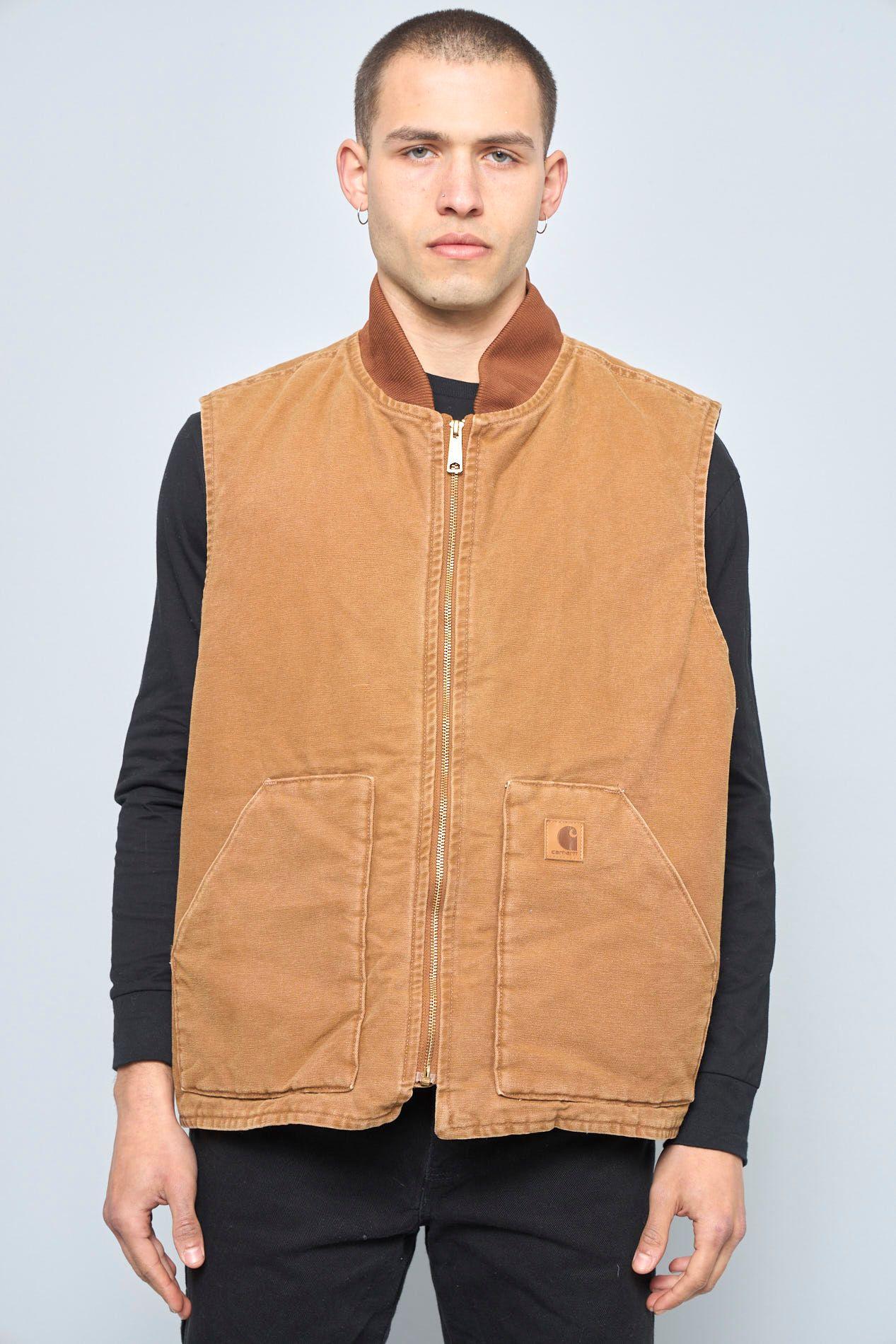 Chaqueta sin mangas  café carhartt talla Xxl 889-0