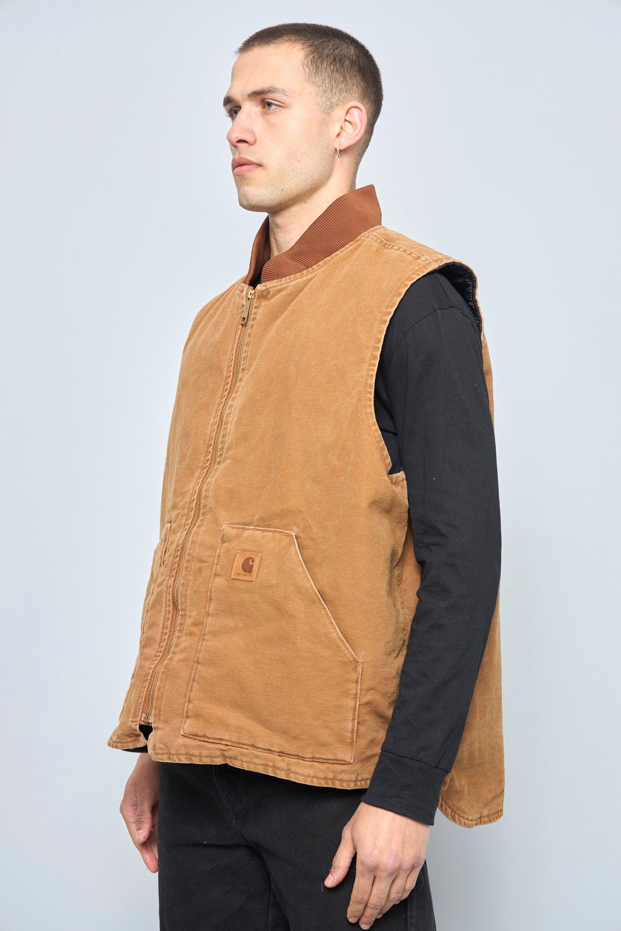 Chaqueta sin mangas  café carhartt talla Xxl 889-1
