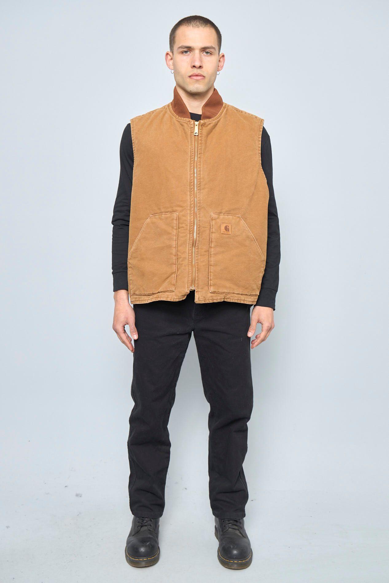 Chaqueta sin mangas  café carhartt talla Xxl 889-3