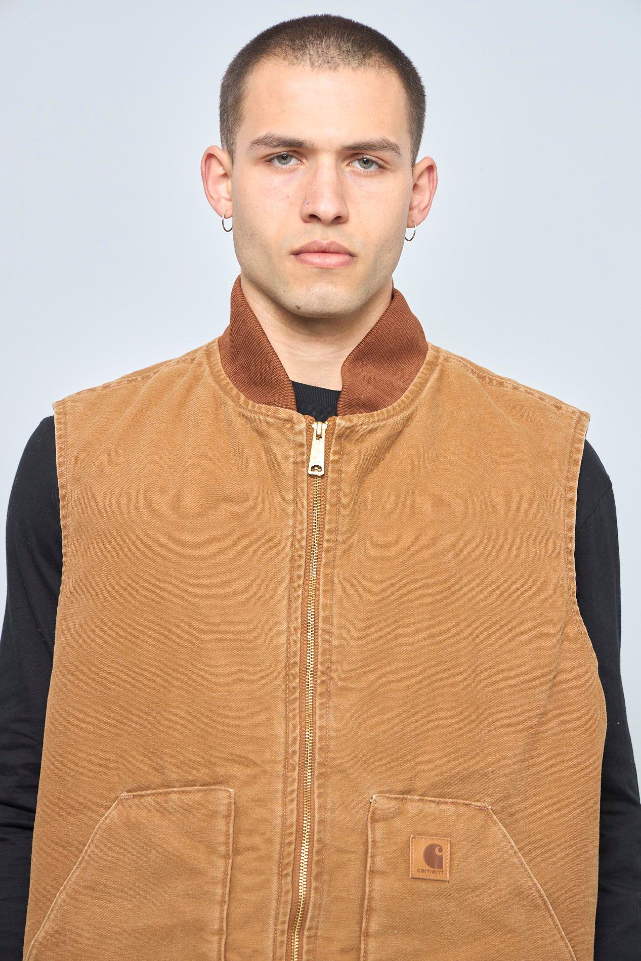 Chaqueta sin mangas  café carhartt talla Xxl 889-4