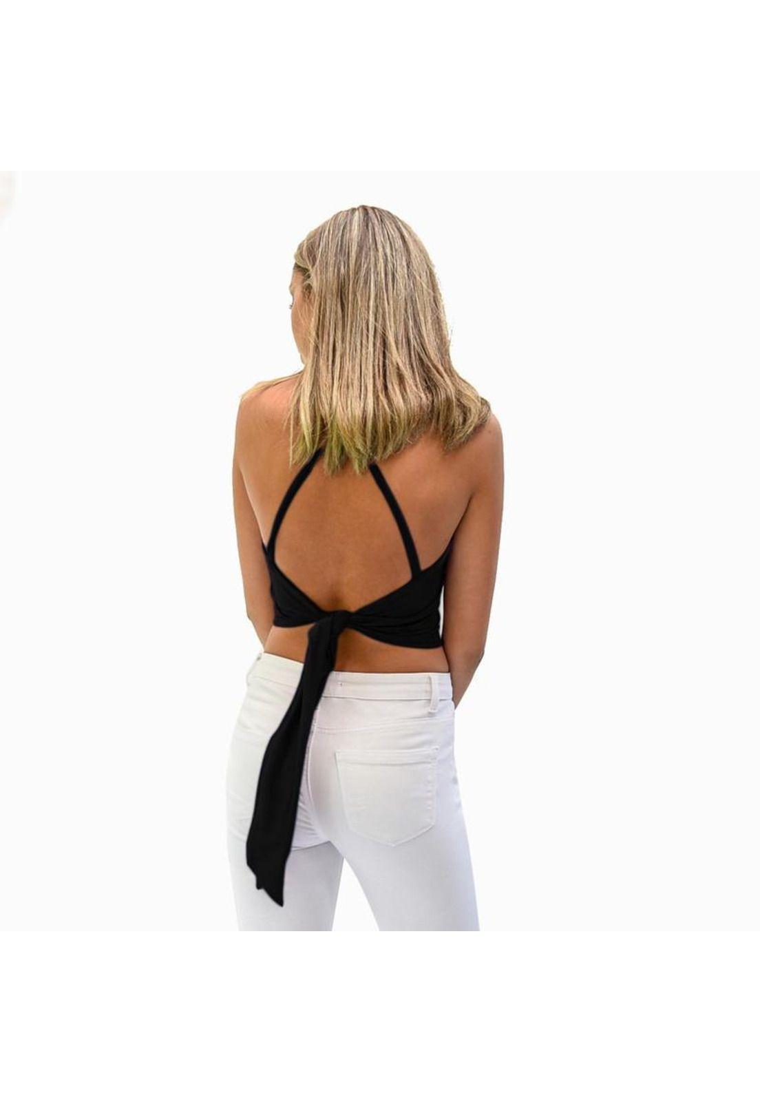 Peto Perena Negro Lycra Halter Lazo Espalda Maria Paskaro-2