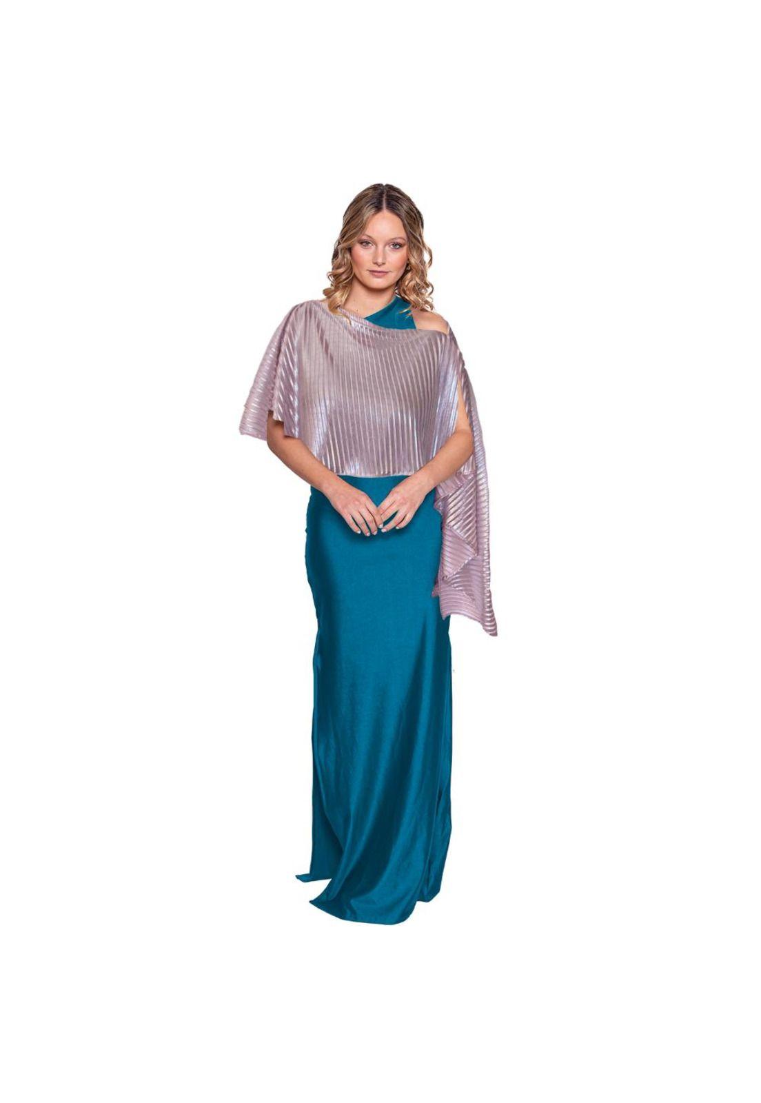 Tapado Capa Multiforma Catania Champagne Plisado Maria Paskaro-1