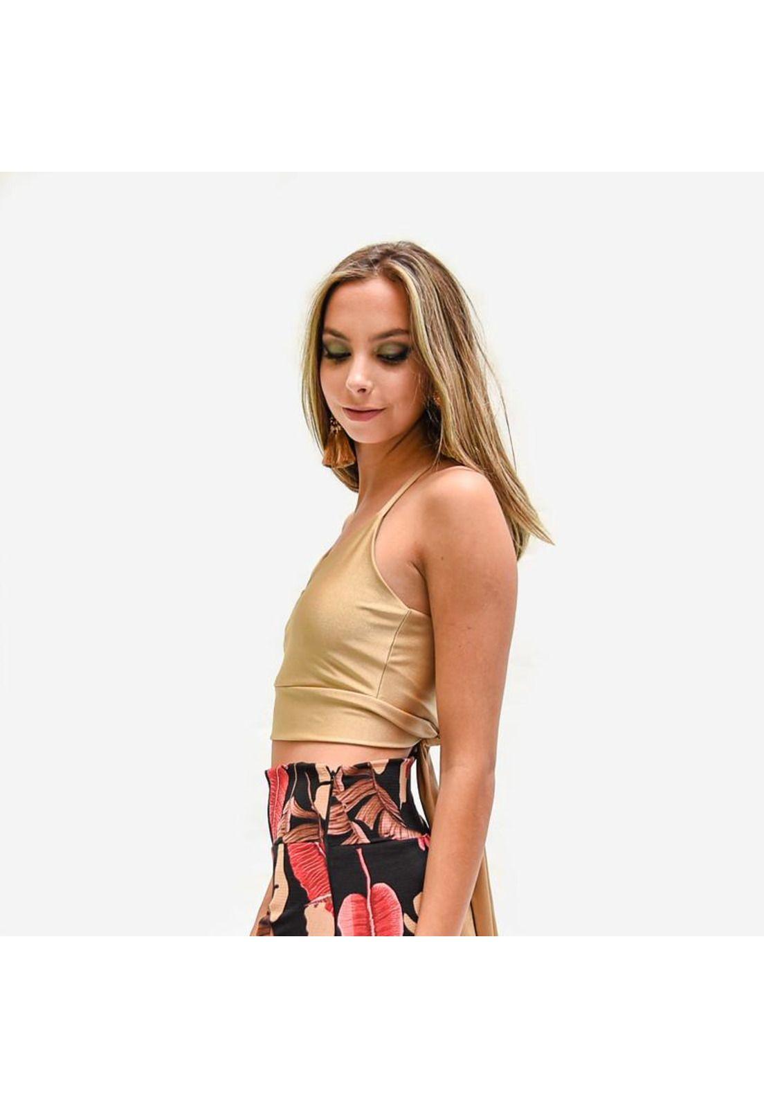 Peto Paris Dorado Lycra Dupont Con Lazo Espalda Maria Paskaro-1