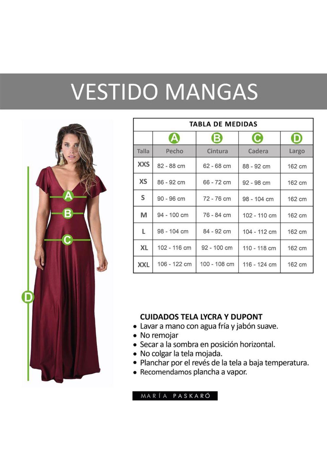 Vestido Largo Mangas Magenta Lycra Lazo Espalda Maria Paskaro-4