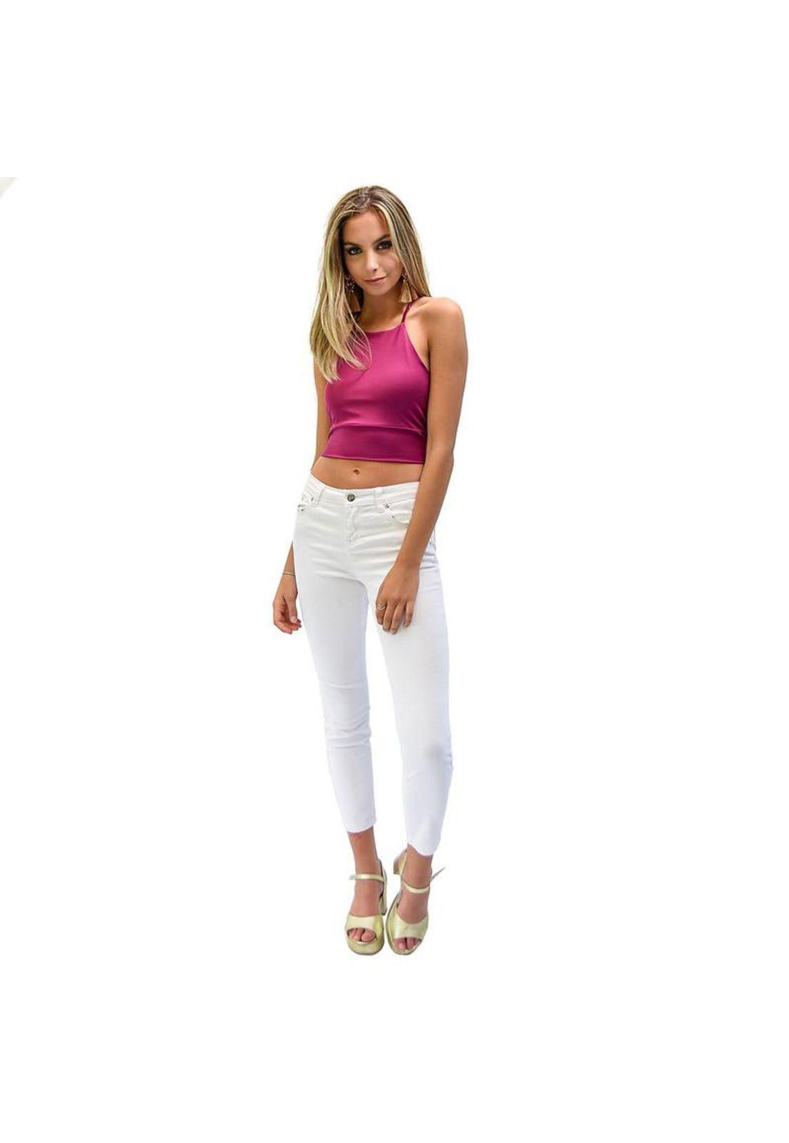 Peto Perena Magenta Lycra Halter Lazo Espalda Maria Paskaro-1