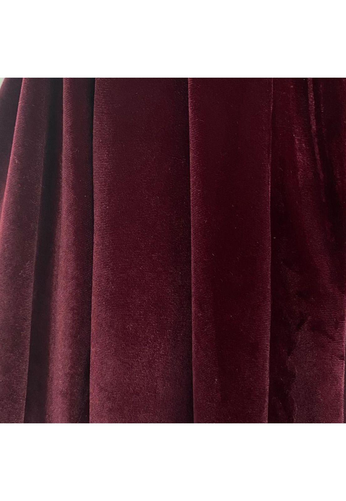 Tapado Kimono Largo Verona Burdeo Oscuro Terciopelo Maria Paskaro-4