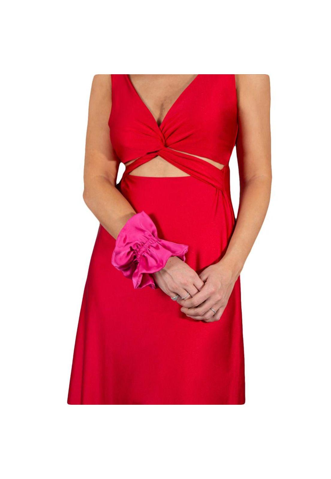 Vestido Largo Algarve Rojo Lycra Dupont Maria Paskaro-3