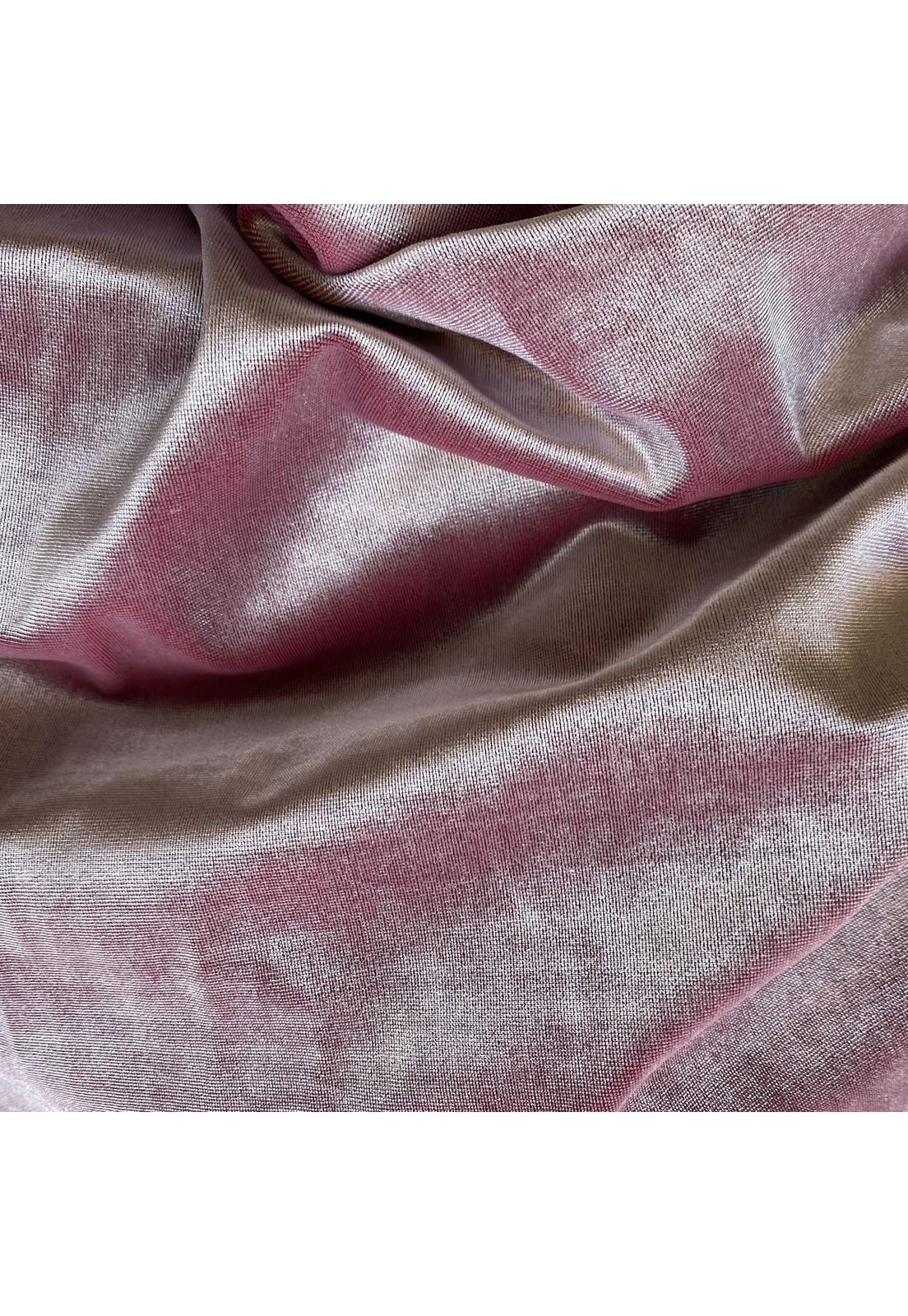 Tapado Kimono Largo Verona Rosa Terciopelo Brillante Maria Paskaro-4
