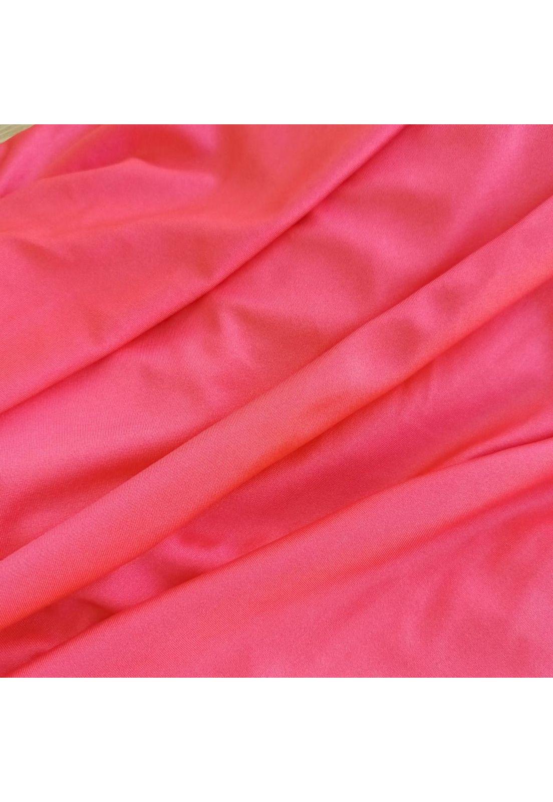 Conjunto Marken Coral Lycra Falda Lazo Maria Paskaro-4