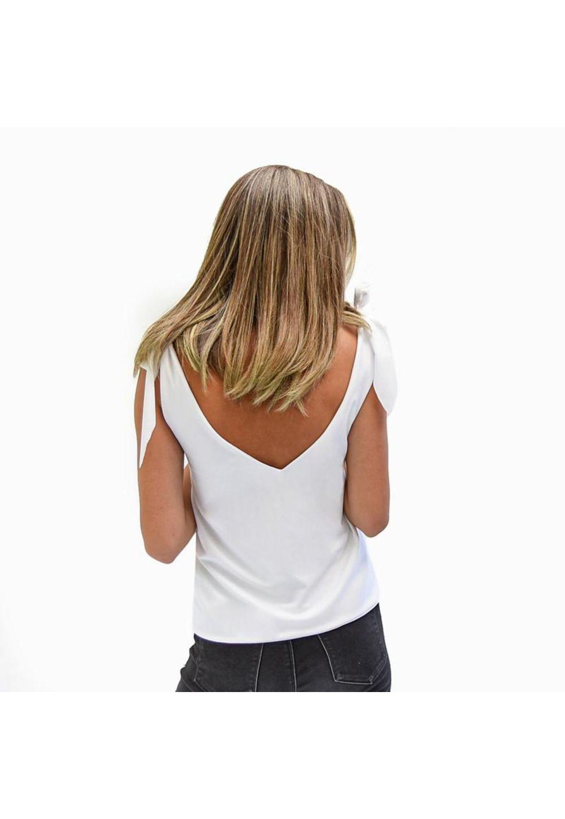 Polera Krabi Blanco Lycra Lazo Tirantes Maria Paskaro-3