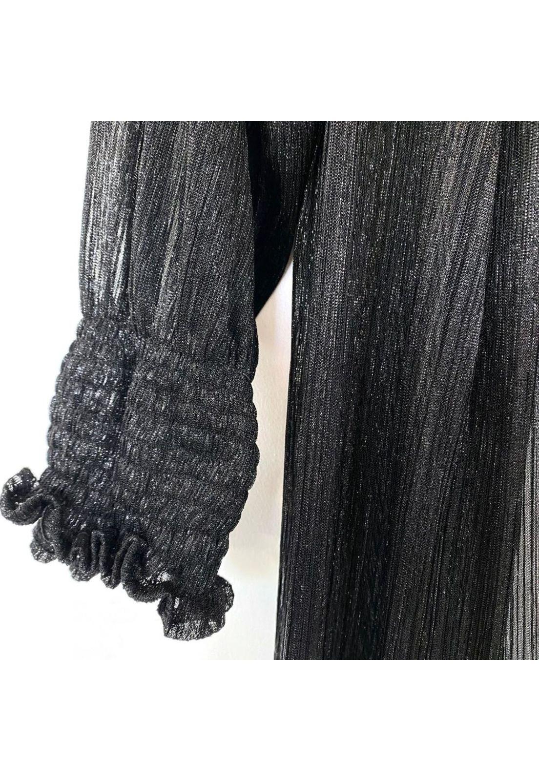 Tapado Kimono Santini Negro Transparente Maria Paskaro-1