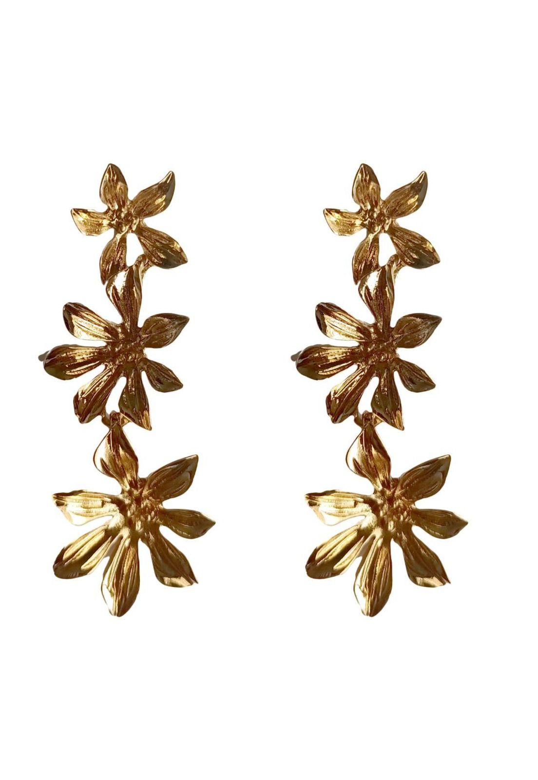Aros Amaranto 3 Flores Dorado Maria Paskaro-1