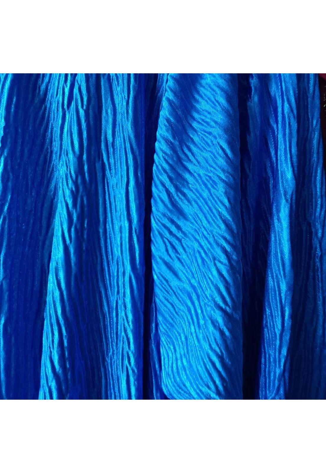 Tapado Kimono Largo Verona Azulino Plisado Maria Paskaro-3