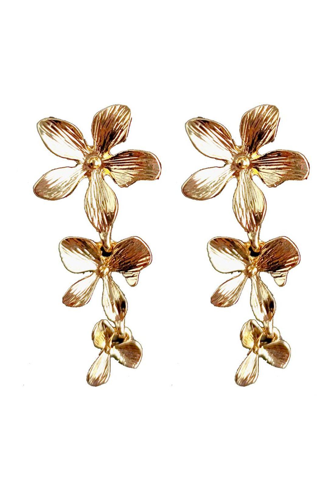 Aros Gladiolo 3 Flores Chicas Dorado B Maria Paskaro-1