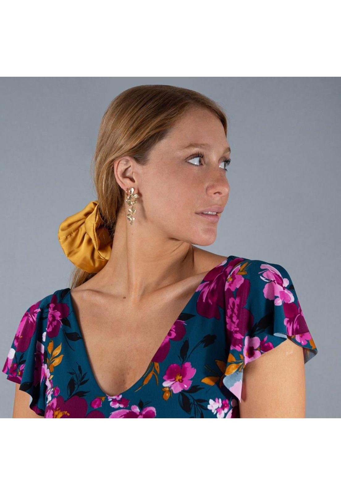 Aros Gladiolo 3 Flores Chicas Dorado B Maria Paskaro-2