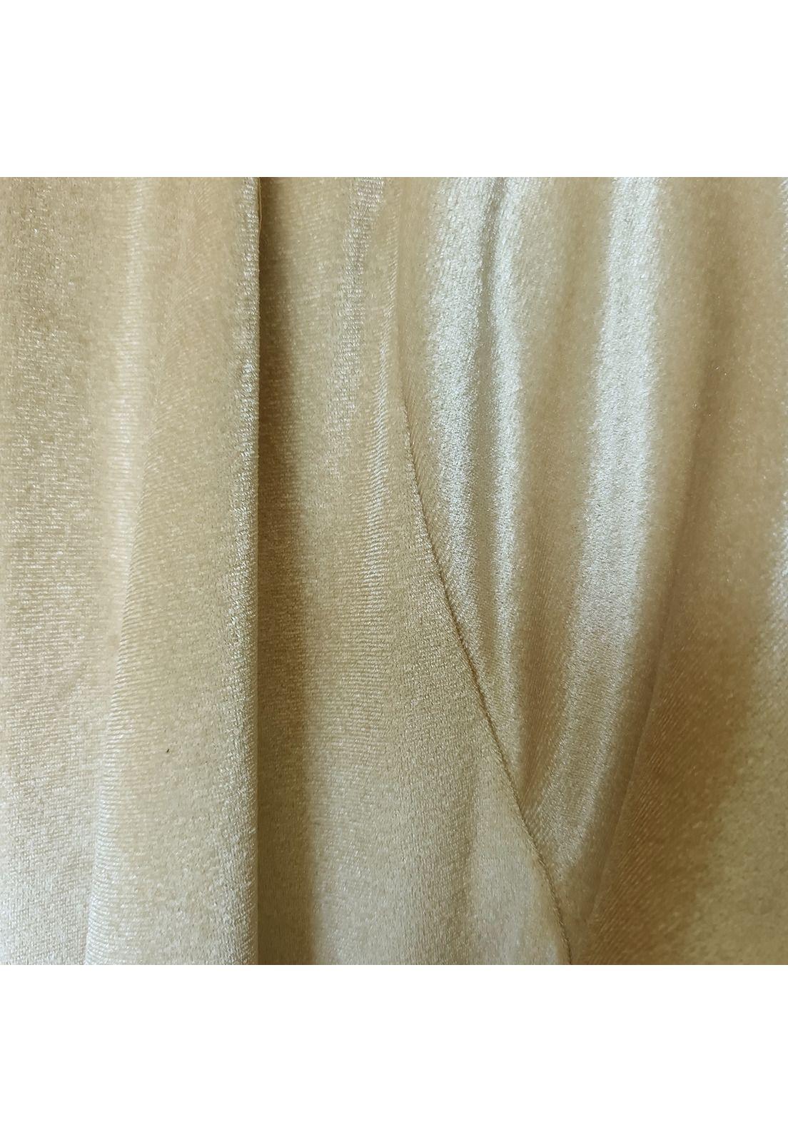Tapado Kimono Largo Verona Beige Terciopelo Maria Paskaro-4