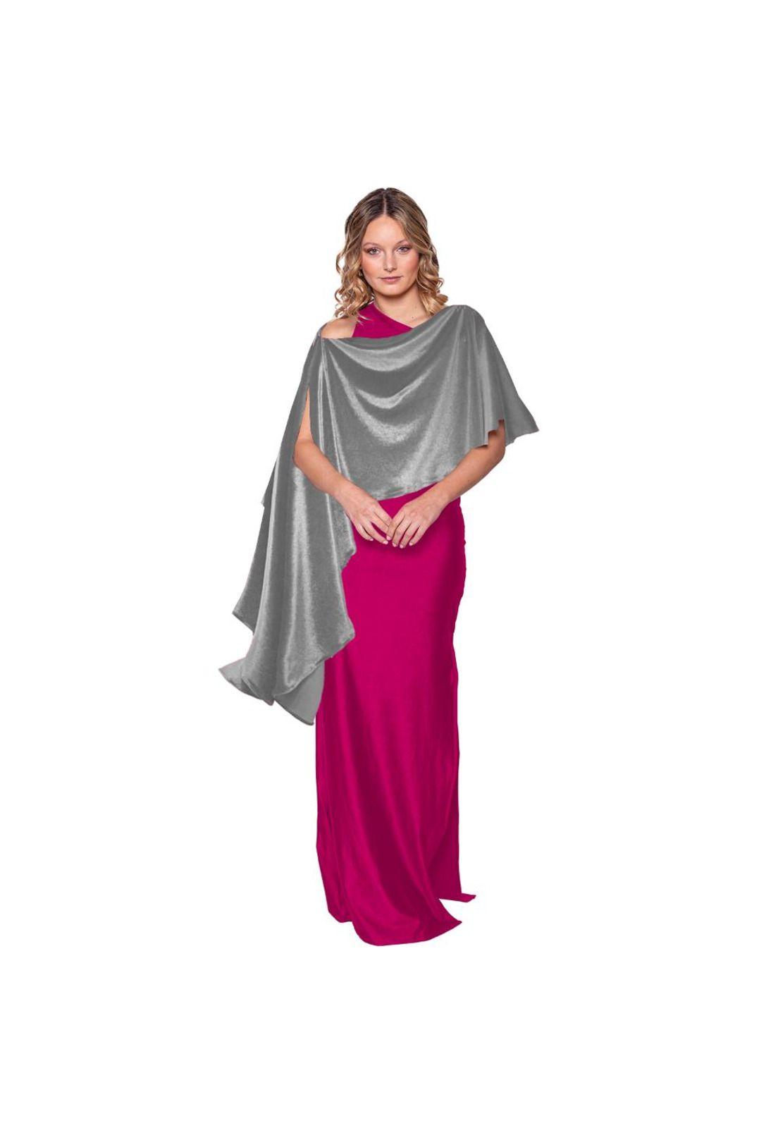 Tapado Capa Multiforma Catania Gris Terciopelo Maria Paskaro-1