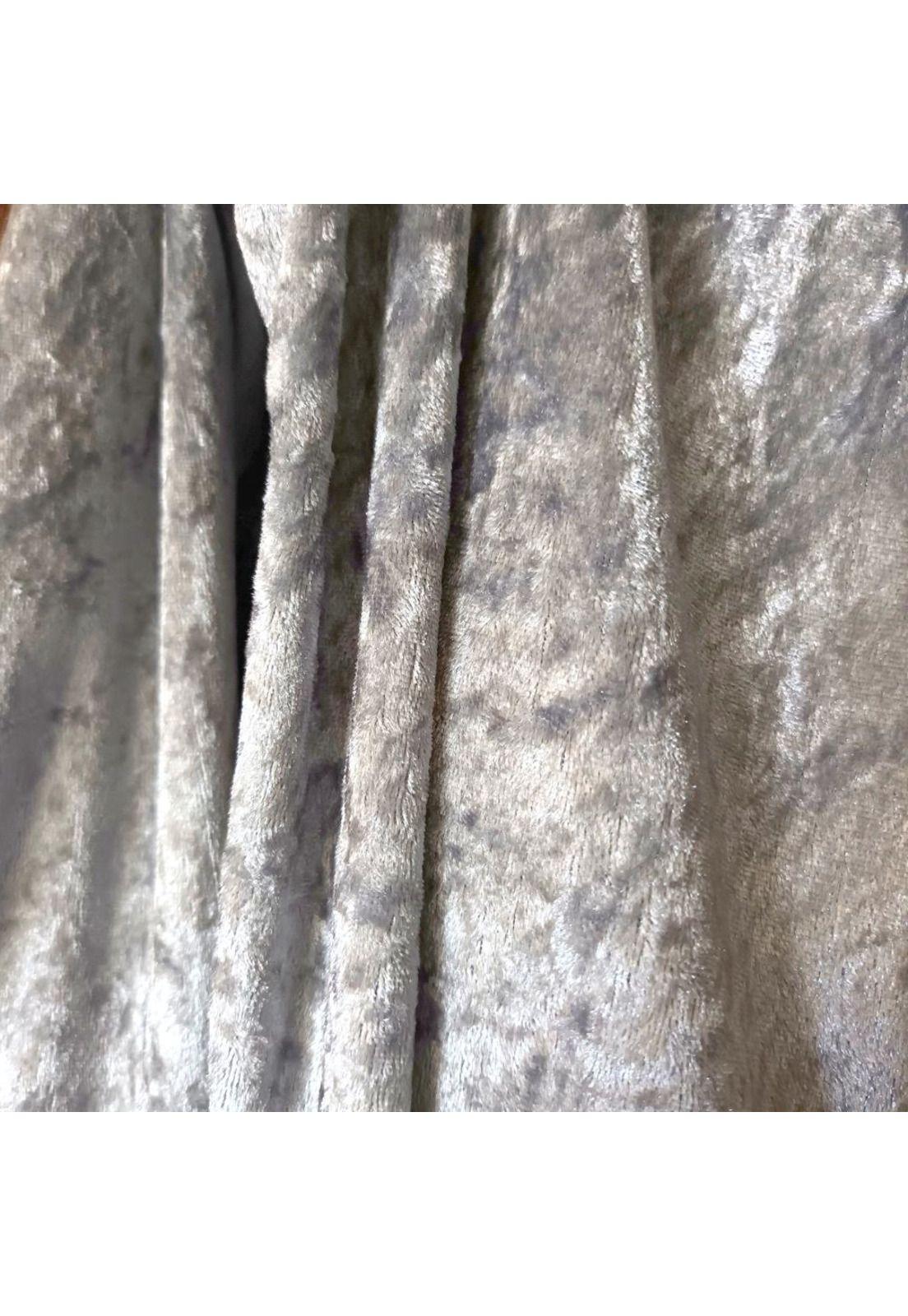 Tapado Kimono Largo Verona Plata Jaspeado Terciopelo Maria Paskaro-3