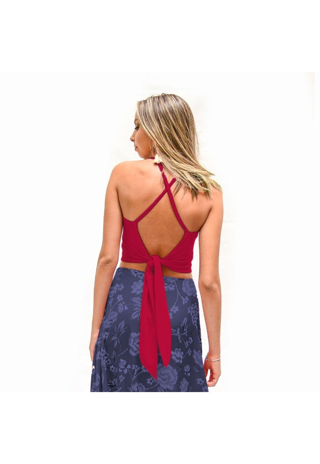 Peto Paris Frambuesa Lycra Dupont Con Lazo Maria Paskaro-2