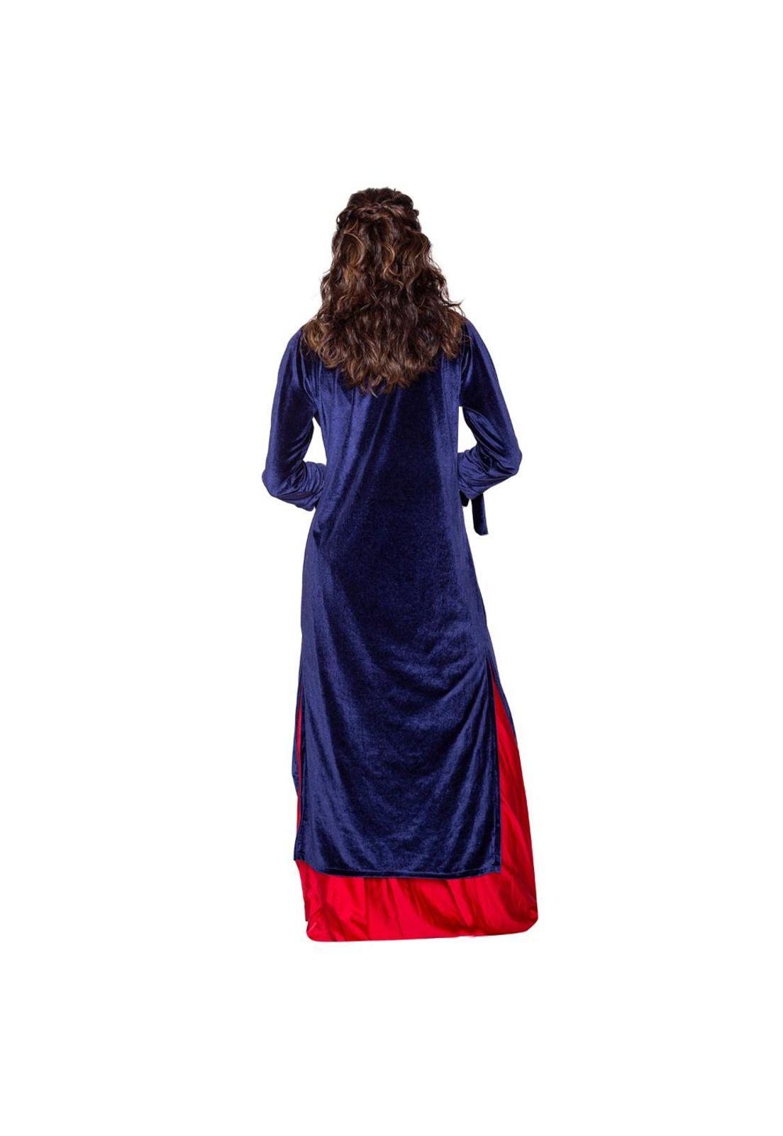 Tapado Kimono Largo Verona Azul Terciopelo Maria Paskaro-2