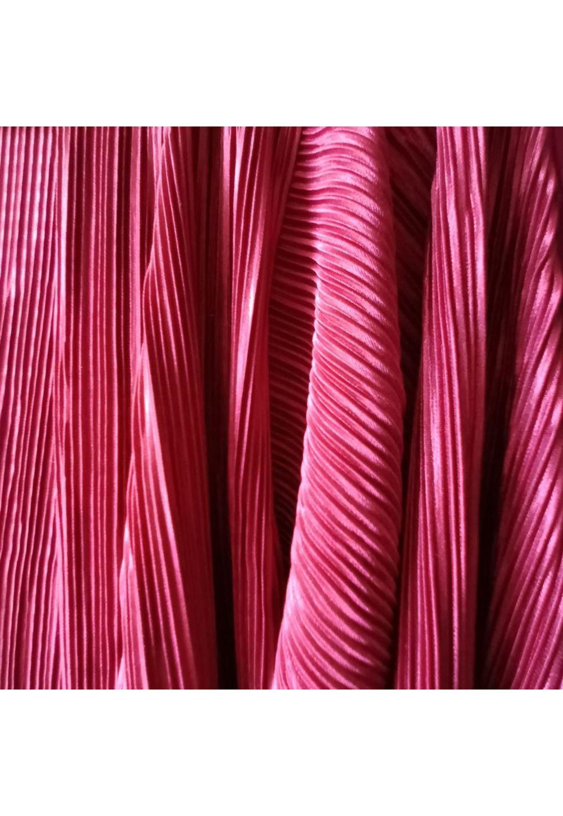 Tapado Kimono Largo Santini Cherry Plisado Textura Maria Paskaro-3