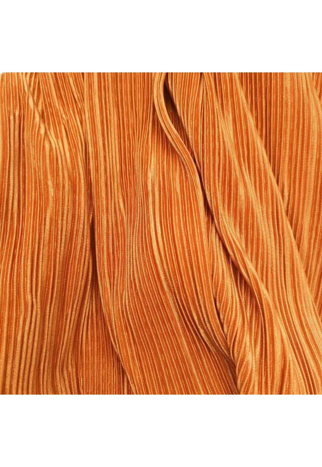 Tapado Kimono Largo Verona Camel Plisado Maria Paskaro-4