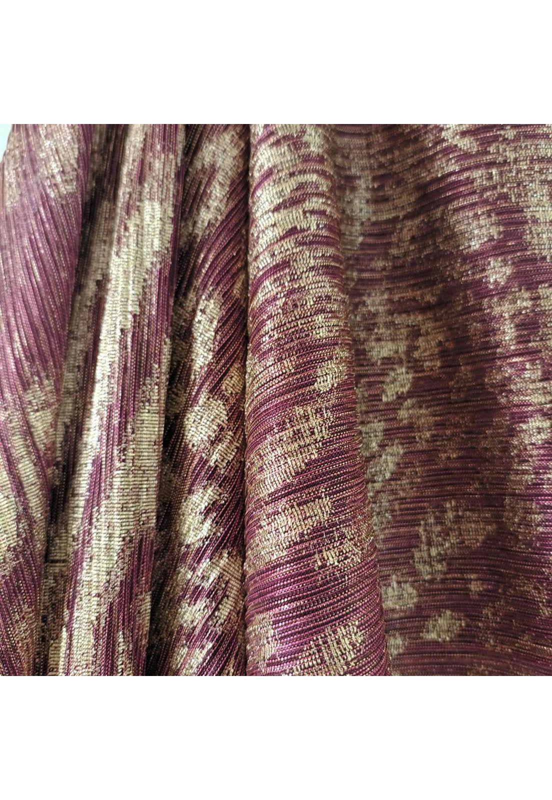 Tapado Kimono Largo Verona Animal Lila Plisado Transparente Maria Paskaro-3