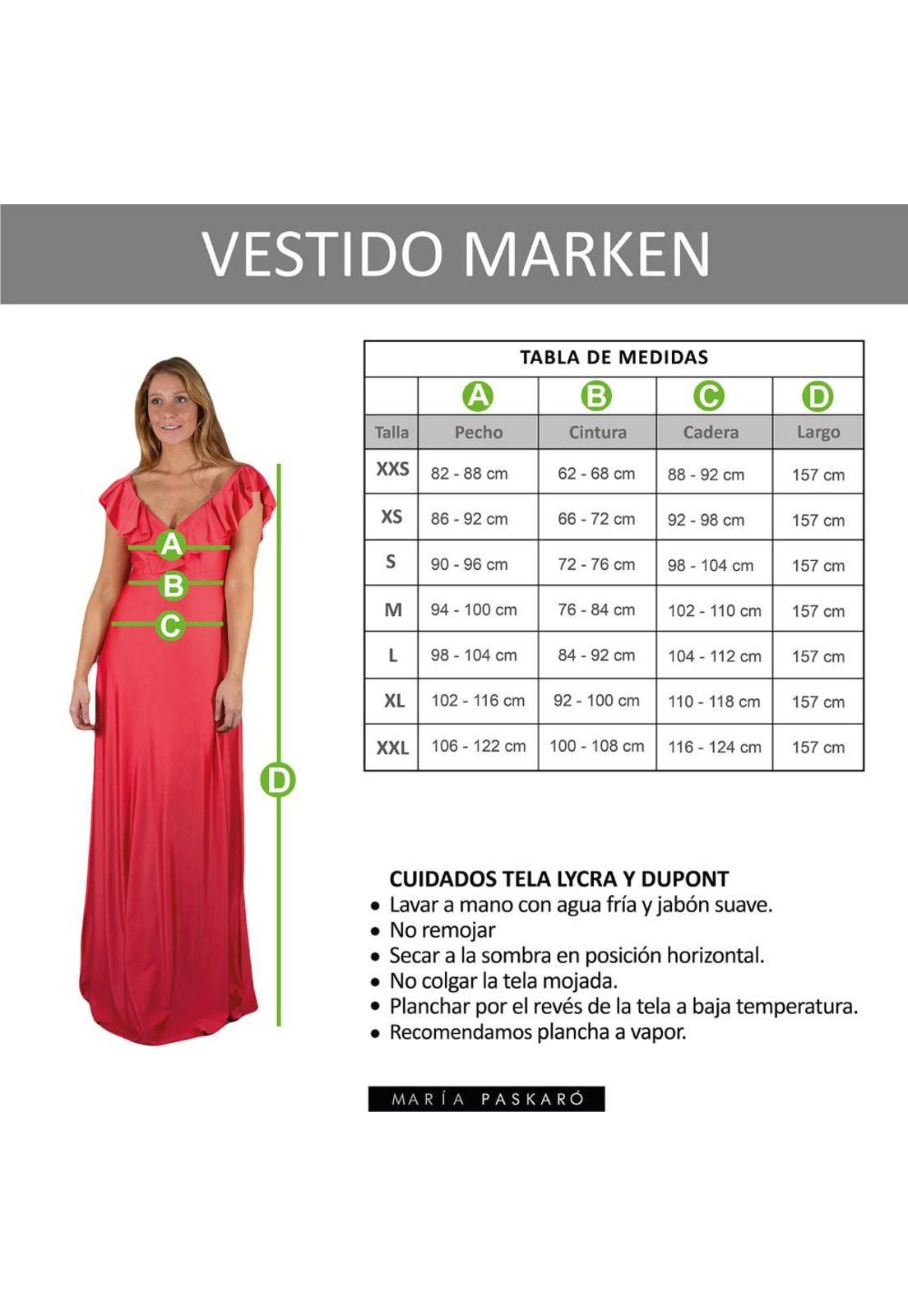 Vestido Largo Marken Verde Botella Lycra Vuelo Grande Maria Paskaro-3