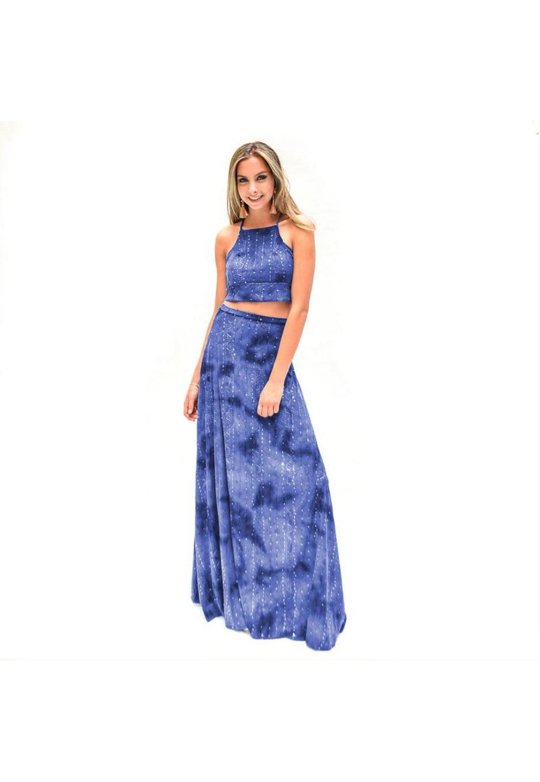 Peto Perena Azul Lentejuelas Lycra Halter Lazo Espalda Maria Paskaro-1