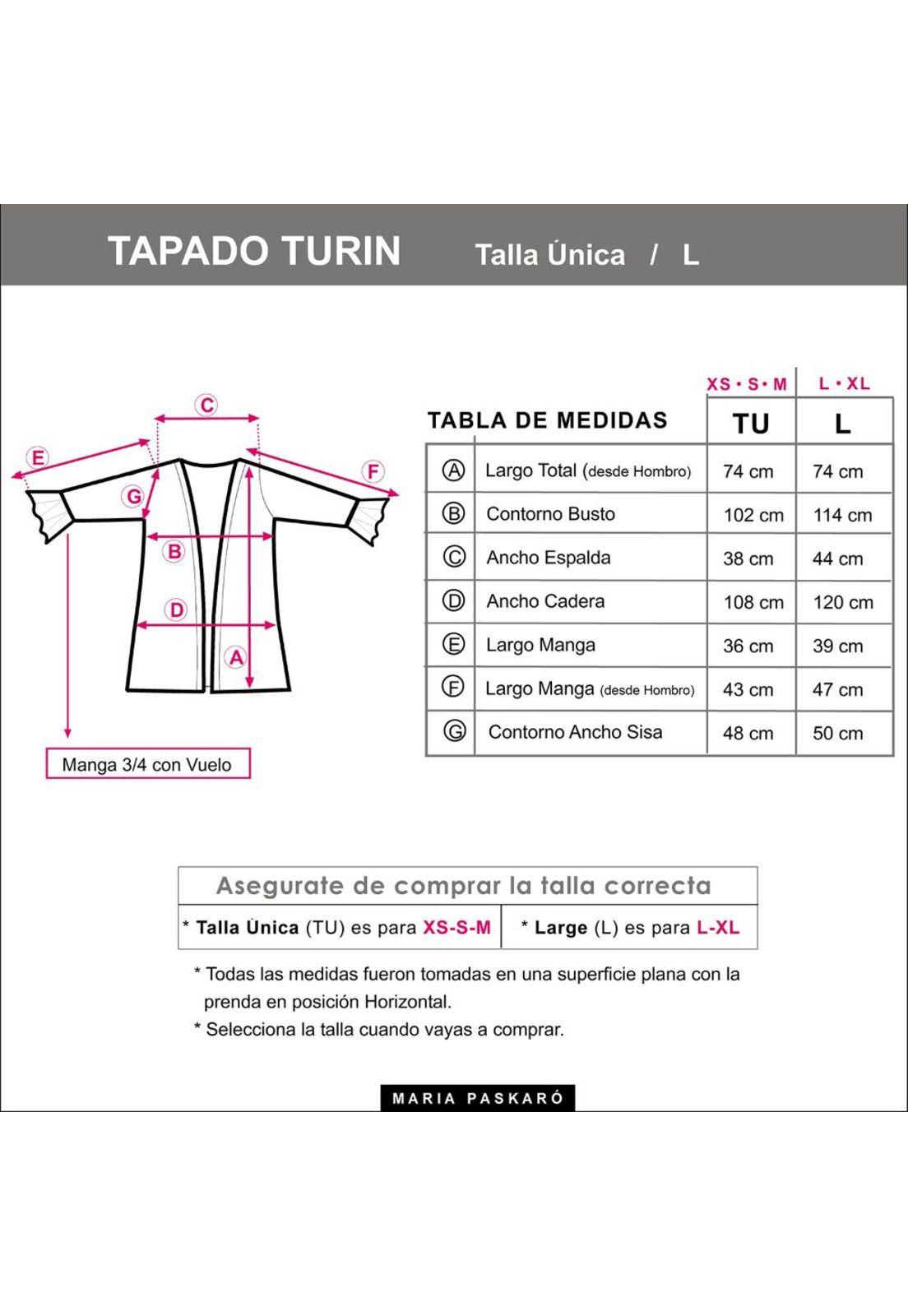 Tapado Kimono Corto Turin Negro Terciopelo Jaspeado Maria Paskaro-6