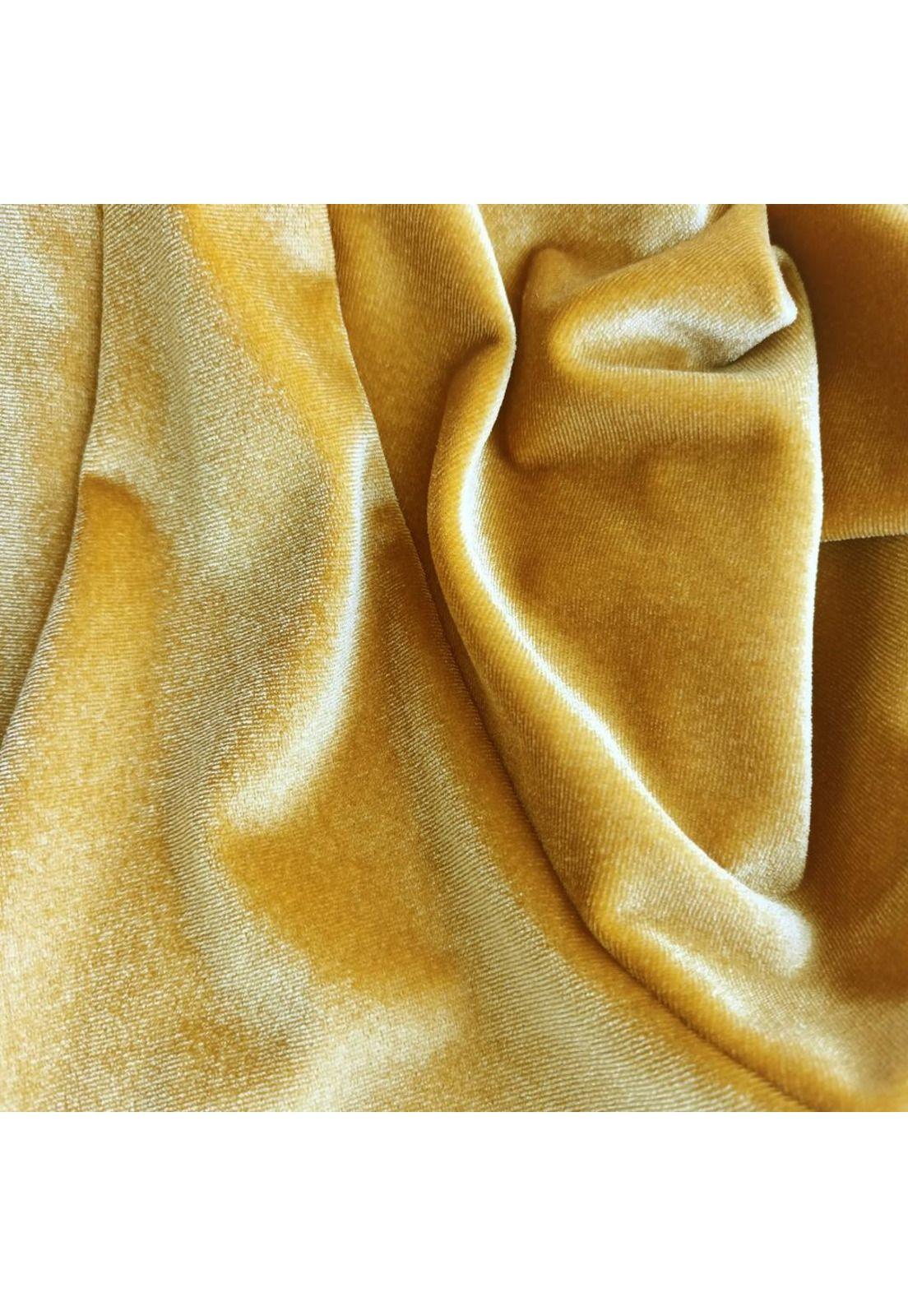 Tapado Kimono Largo Verona Mostaza Terciopelo Maria Paskaro-5