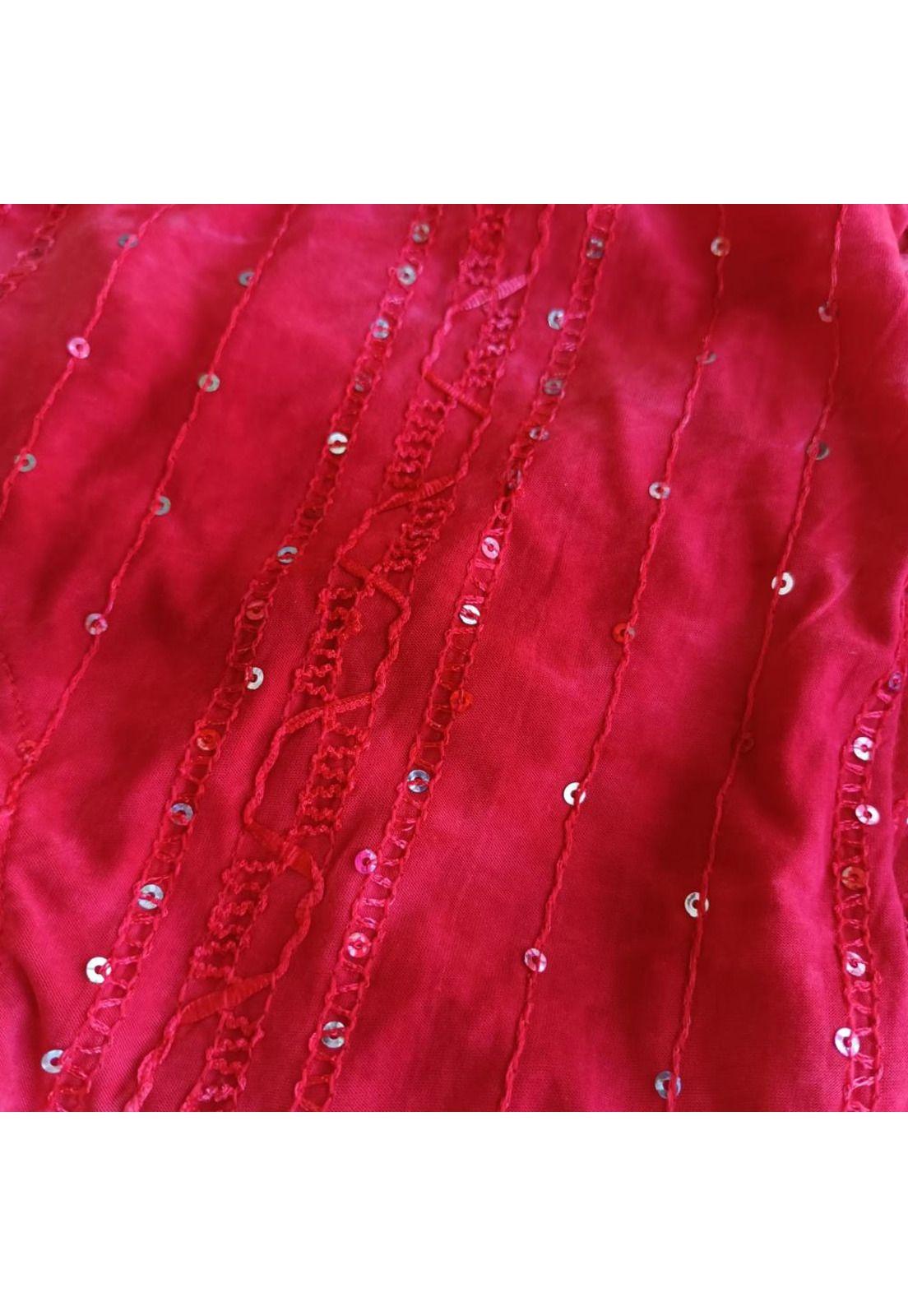 Peto Roma Rojo Lentejuelas Lycra Mangas Abierto Espalda Maria Paskaro-4