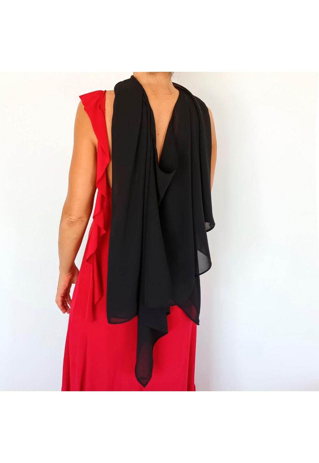 Tapado Capa Multiforma Catania Negro Gasa Maria Paskaro-3