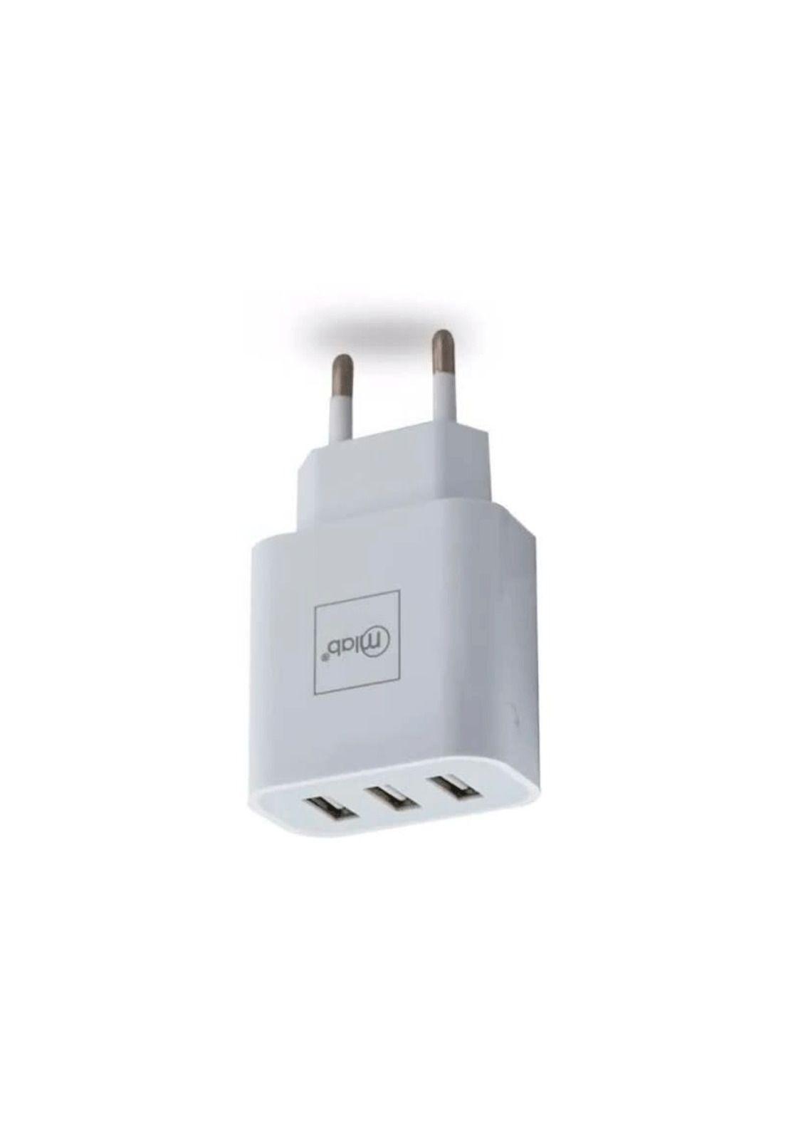 Cargador de 220v 3usb Blanco Mlab-2