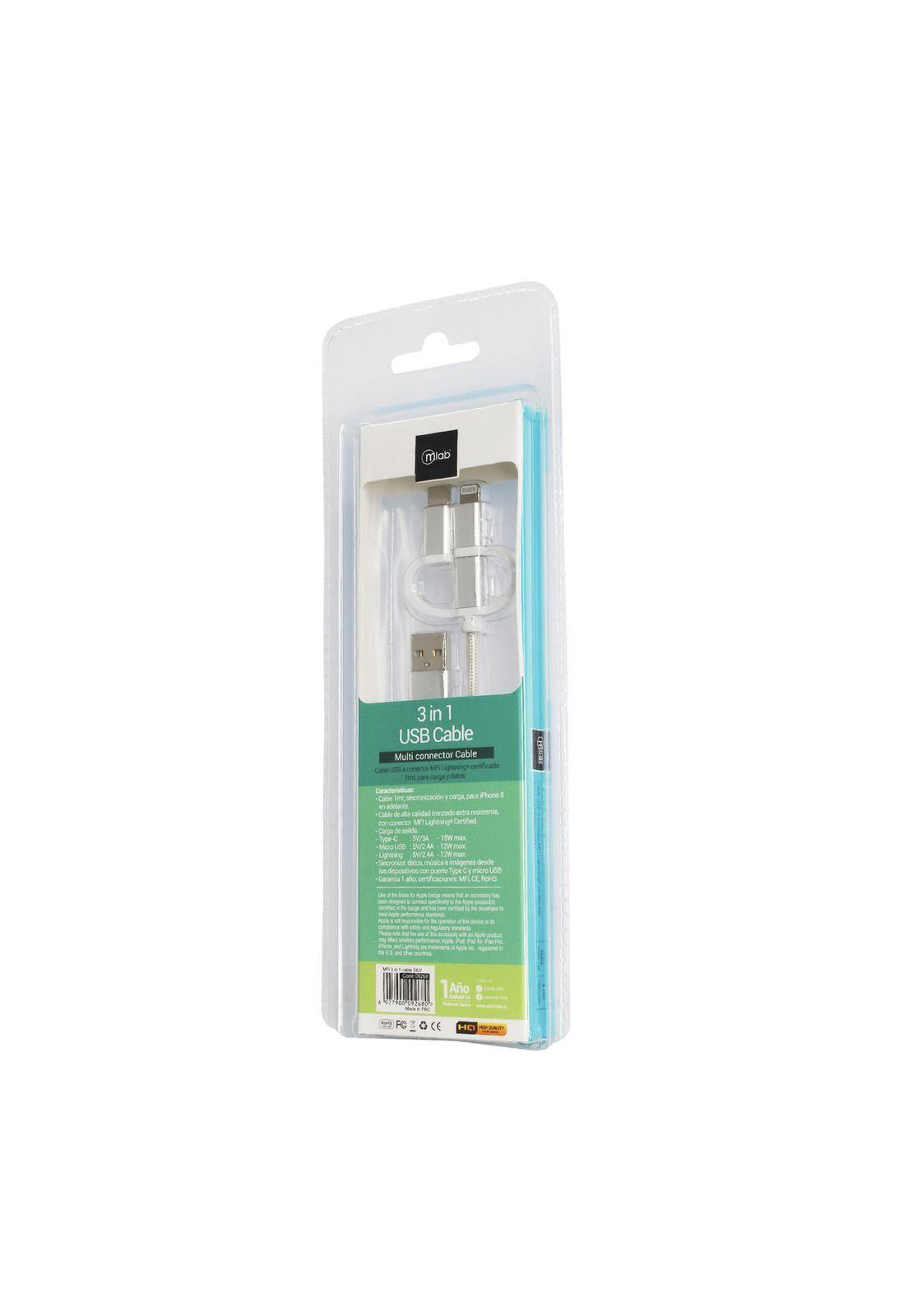 Cable Certificado Mlab 9268 USB 3 en 1 Multi Connector-2