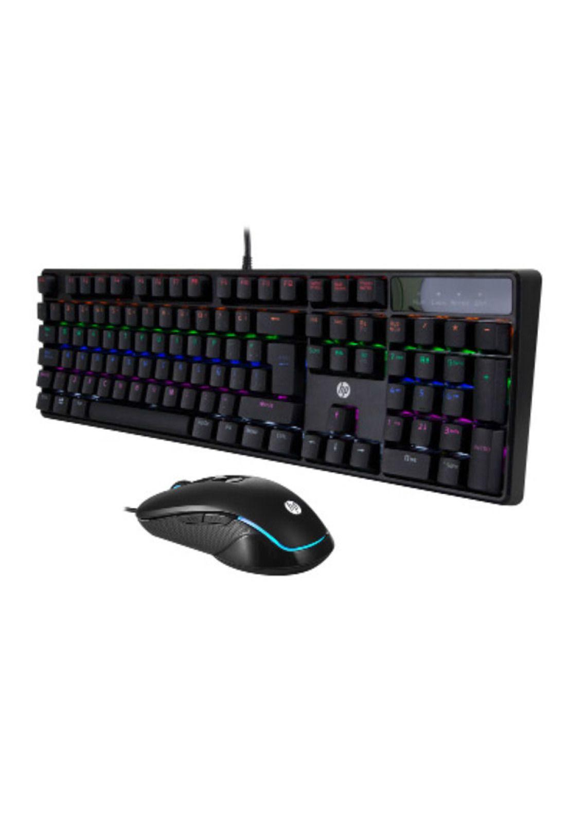Kit Teclado Mecánico + Mouse Gamer HP GM200 RGB-0