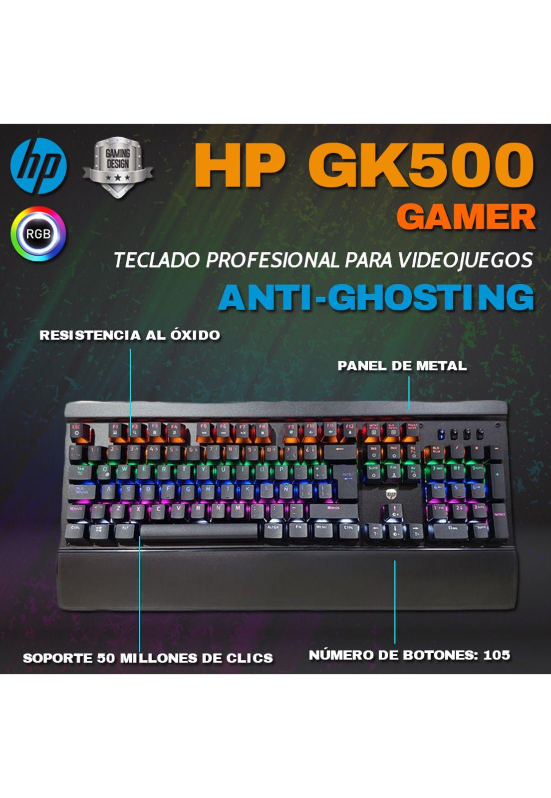 Teclado Gamer Mecánico HP GK500 Led RGB-3