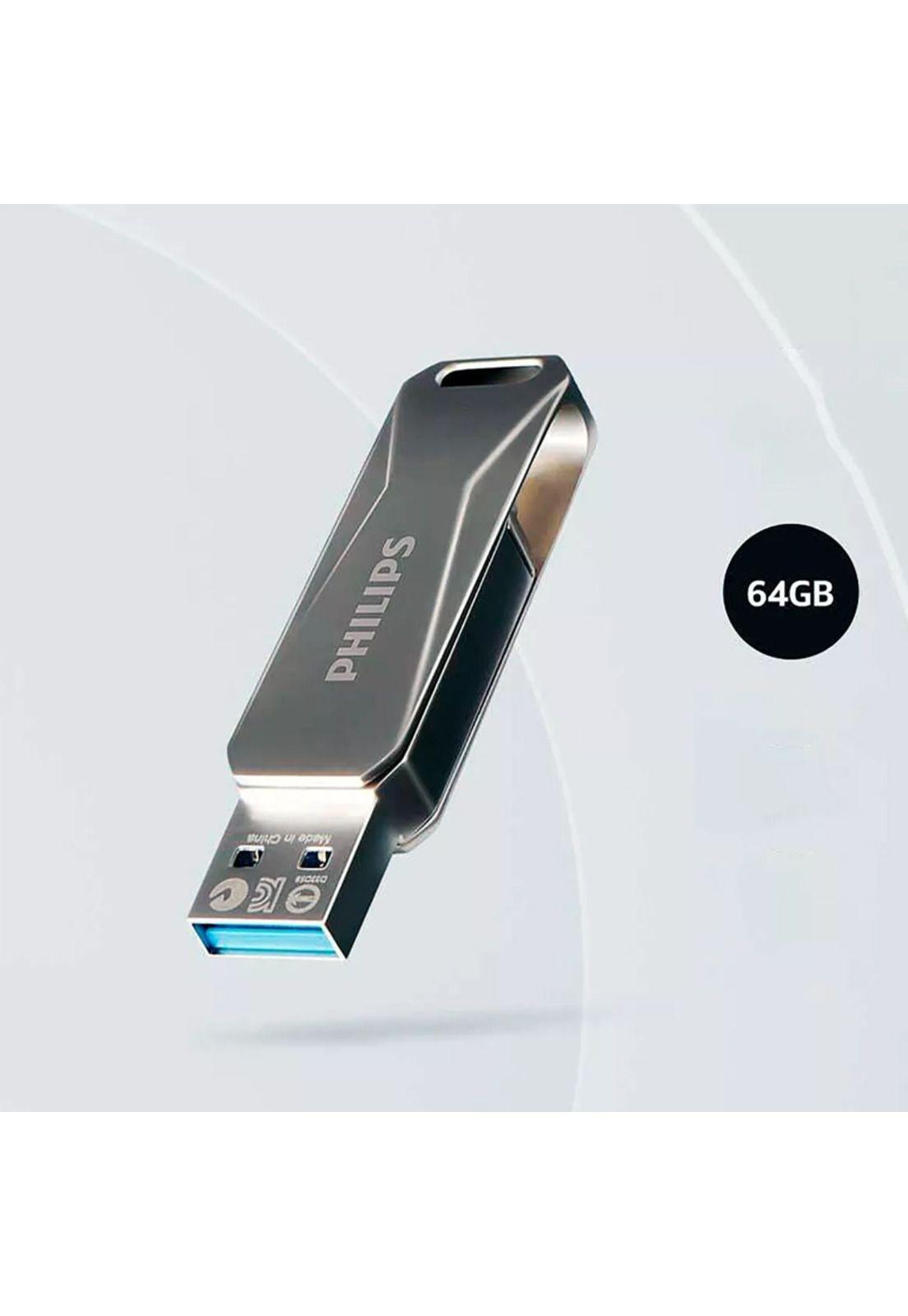 Pendrive Philips Snap 64gb Tipo C 3.0 A Usb Gris-2