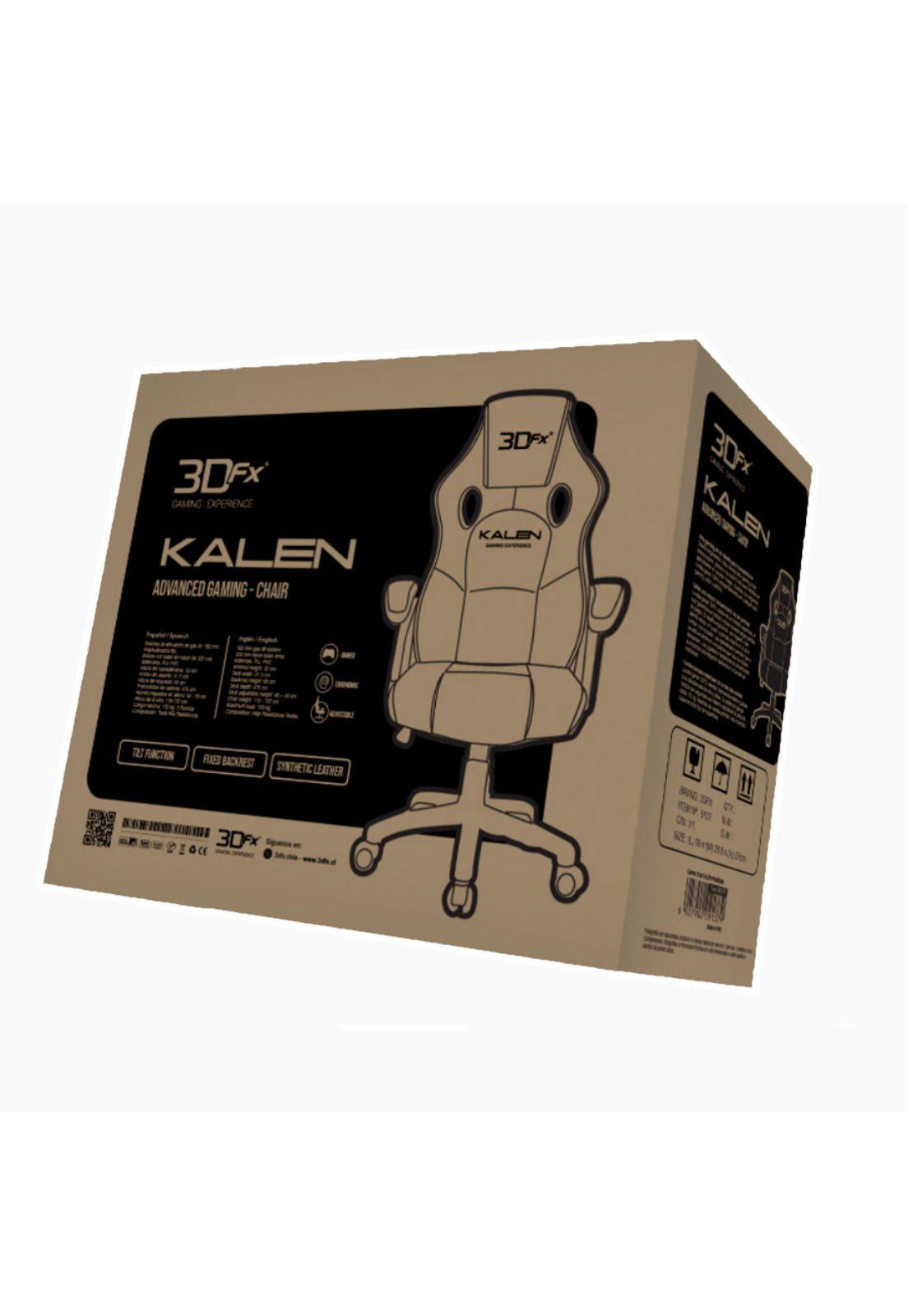 Silla Gamer 3dfx Kalen Ergonomica Negra Y Roja Color Negro-4