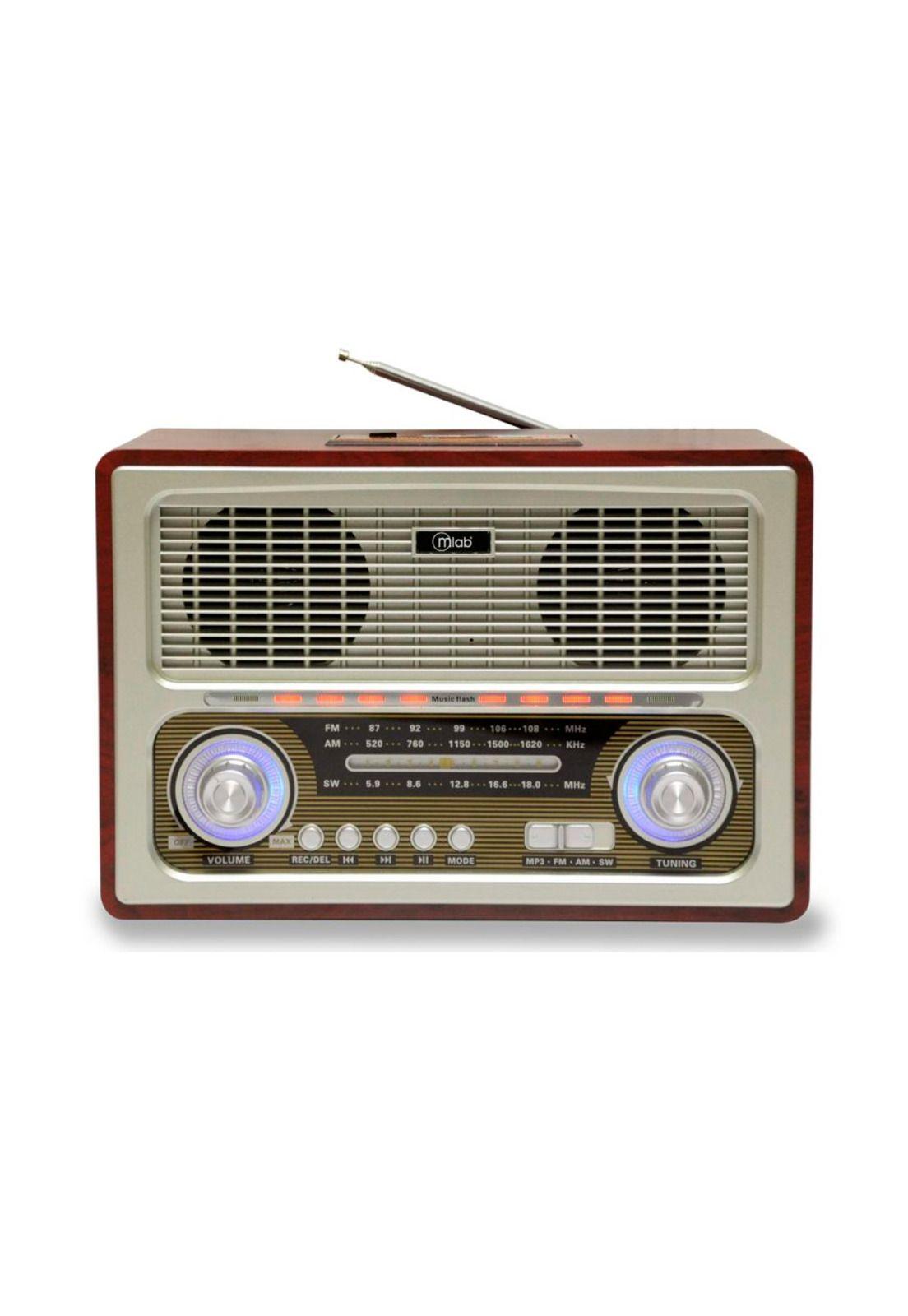 Radio Retro Recargable Bt/usb/fm Mlab Color Café-2