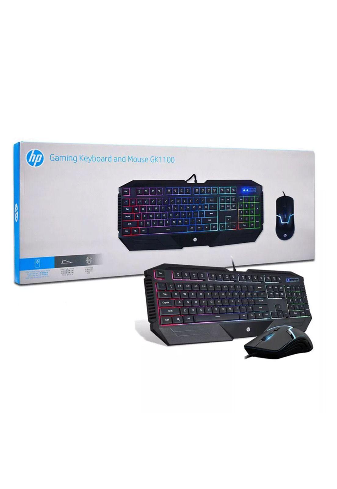 Kit Teclado Membrana + Mouse Gamer HP GK1100 RGB-4