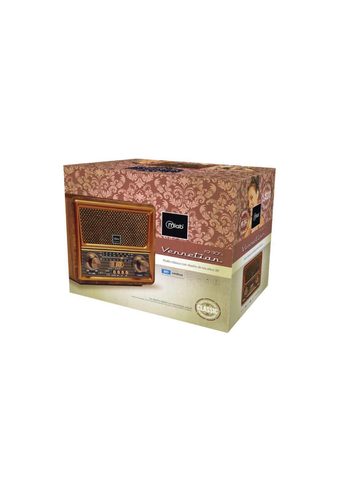 Radio Portátil Bluetooth Retro Vennetian Mlab Usb Am Fm-3