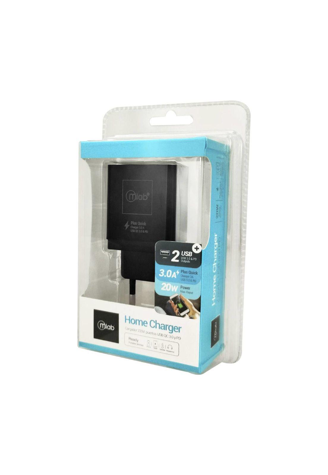 Cargador Mlab 9272 Home Charger 2  USB QC 3.0 + PD 20W  -2