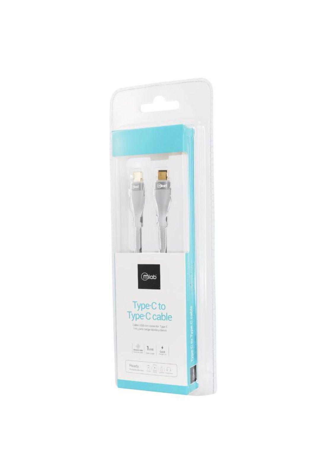 Cable Mlab 9266 tipo C a Tipo C Silver-2
