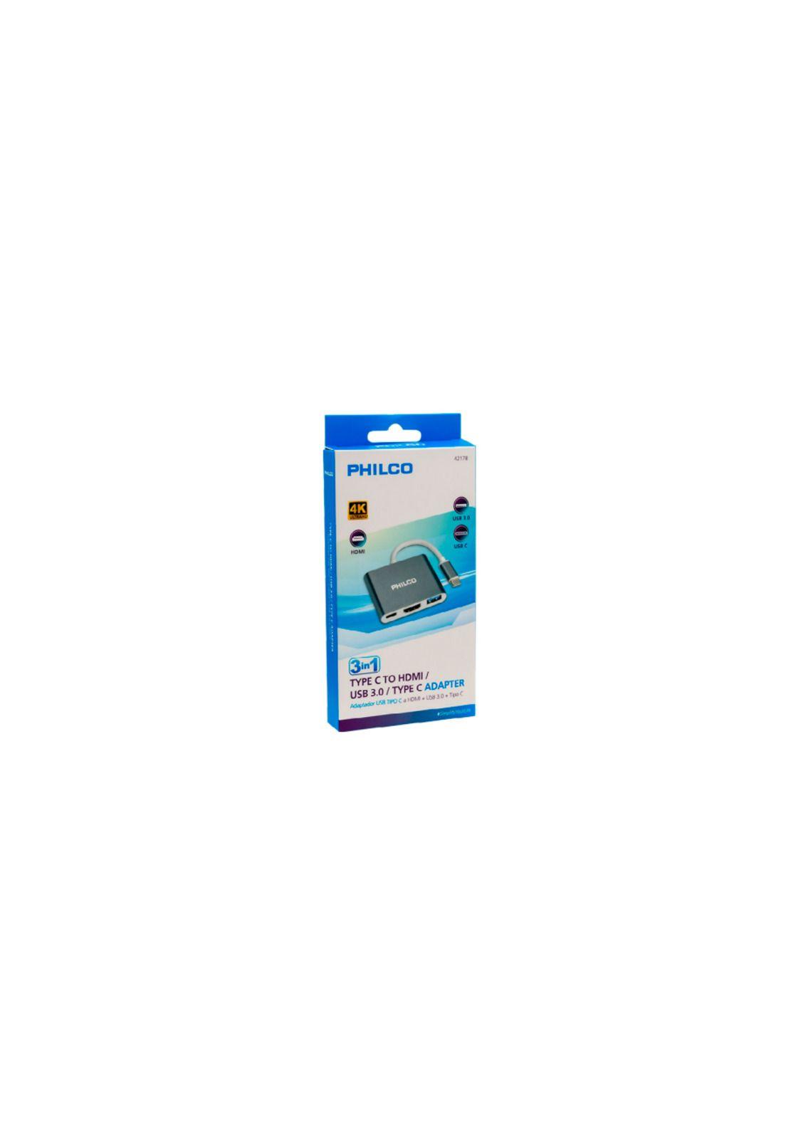 Hub 3 En 1 Tipo C A Hdmi Usb 3.0 Philco-2