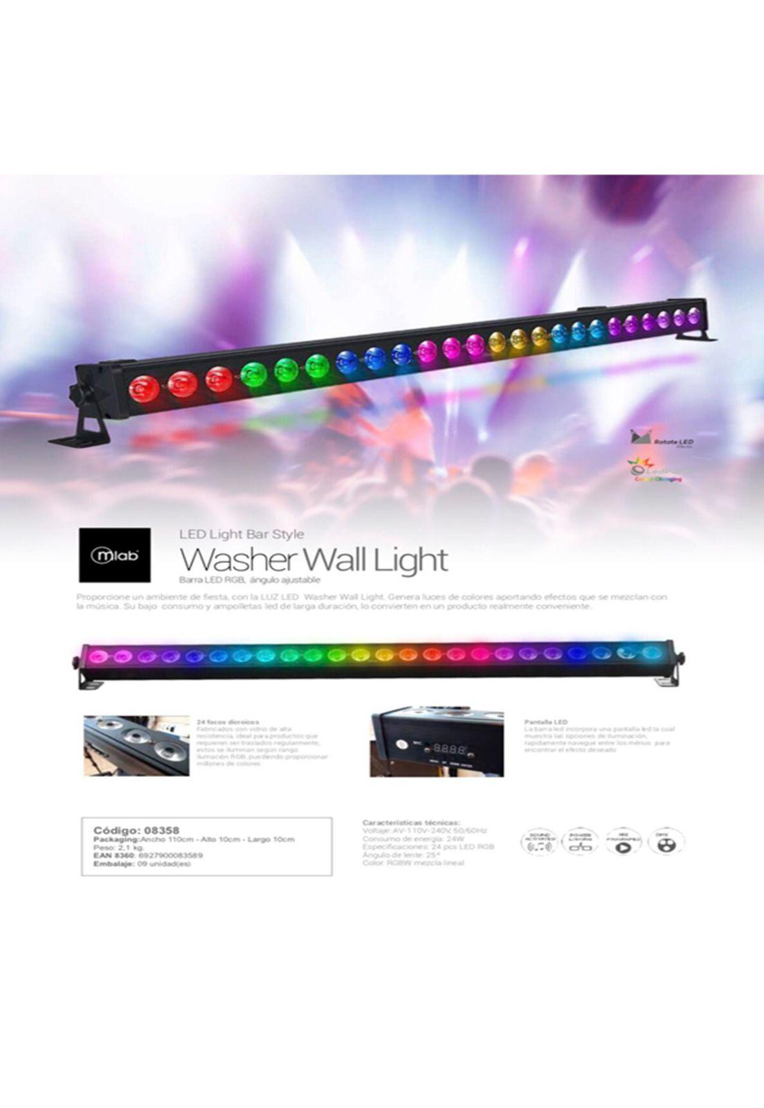 Barra luz led par rgb 3 en 1 Mlab 8358-3