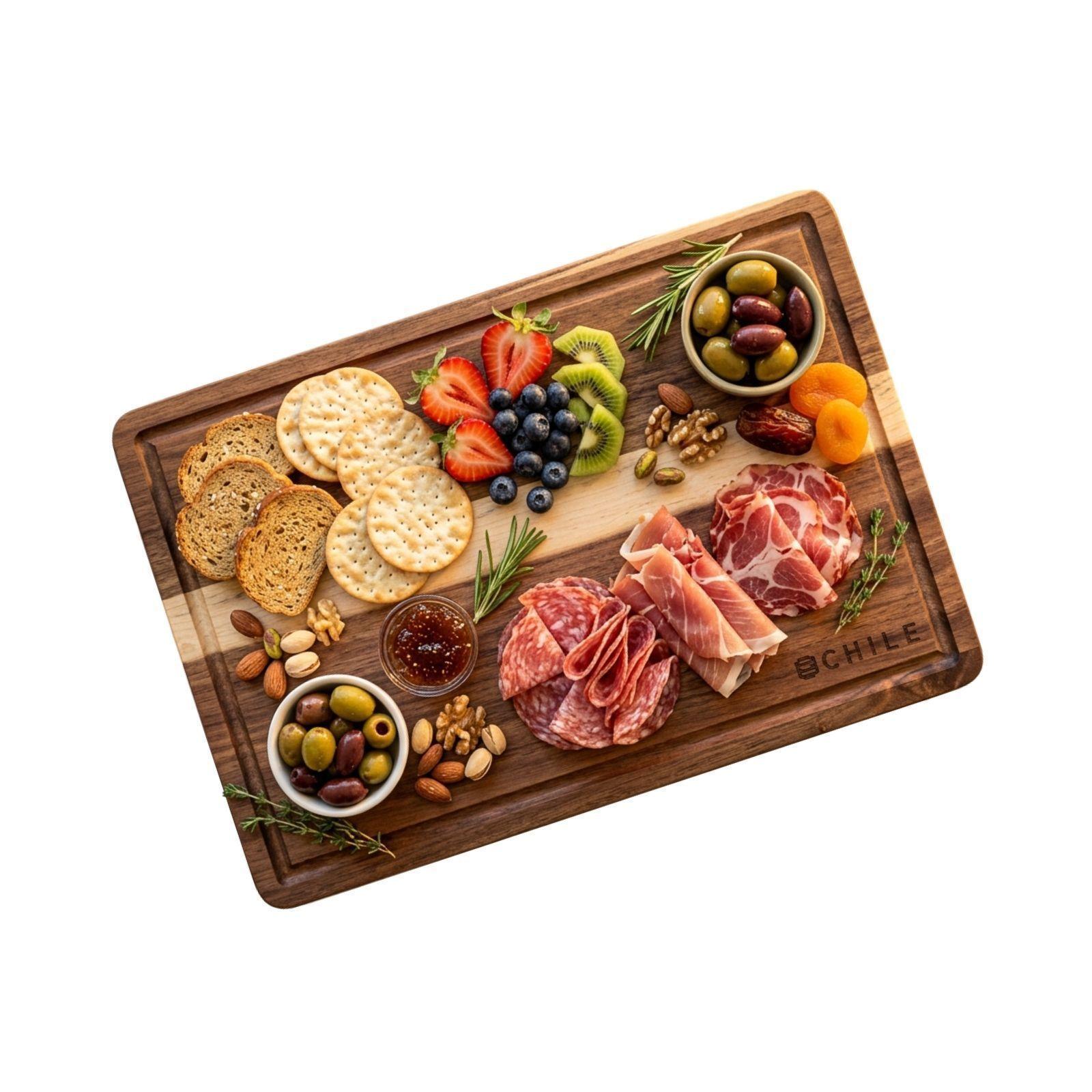 Tabla de Picoteo y Corte Madera de Acacia Chile Souvenir-4