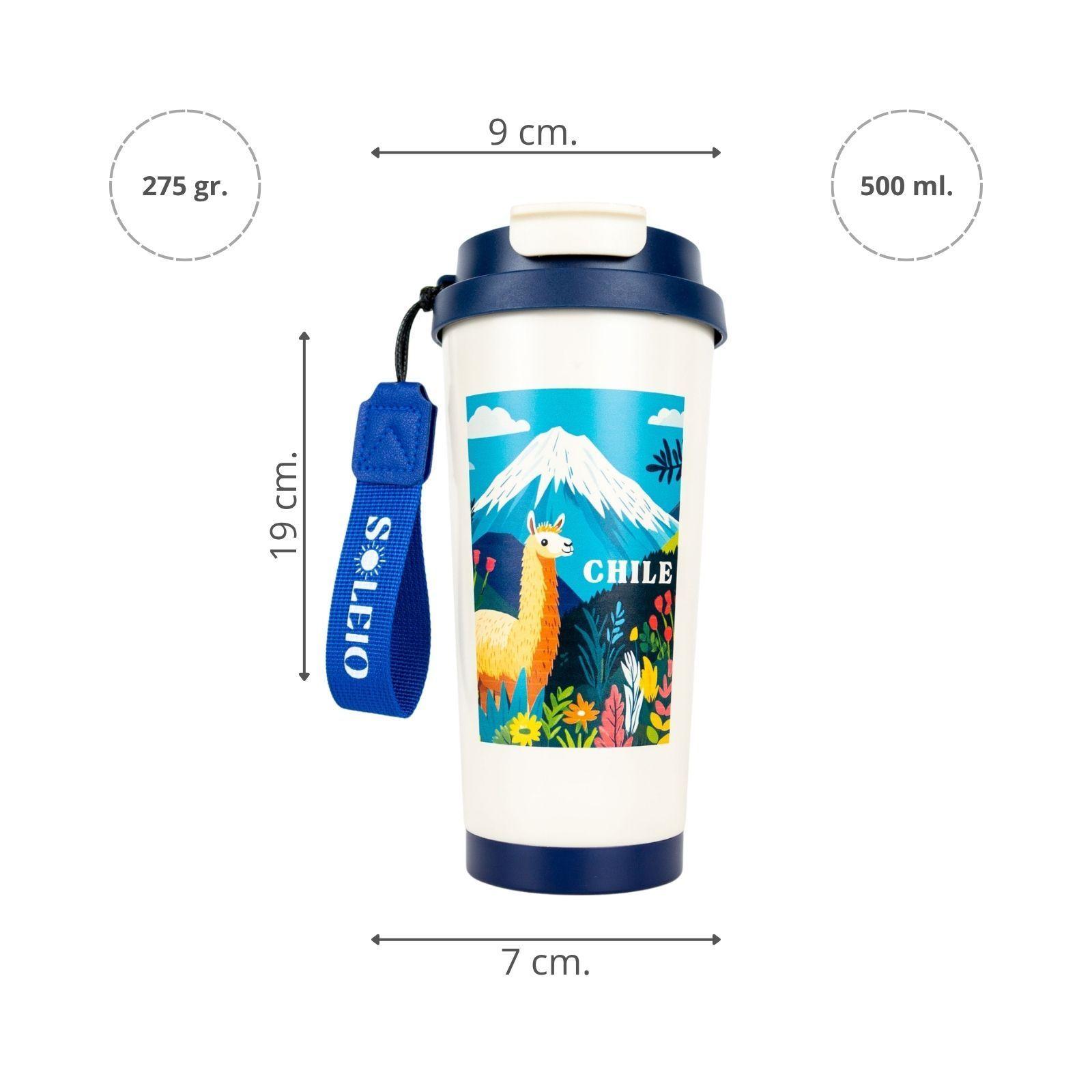 Vaso T rmico Souvenir Chile Llama Azul 500 ml-6