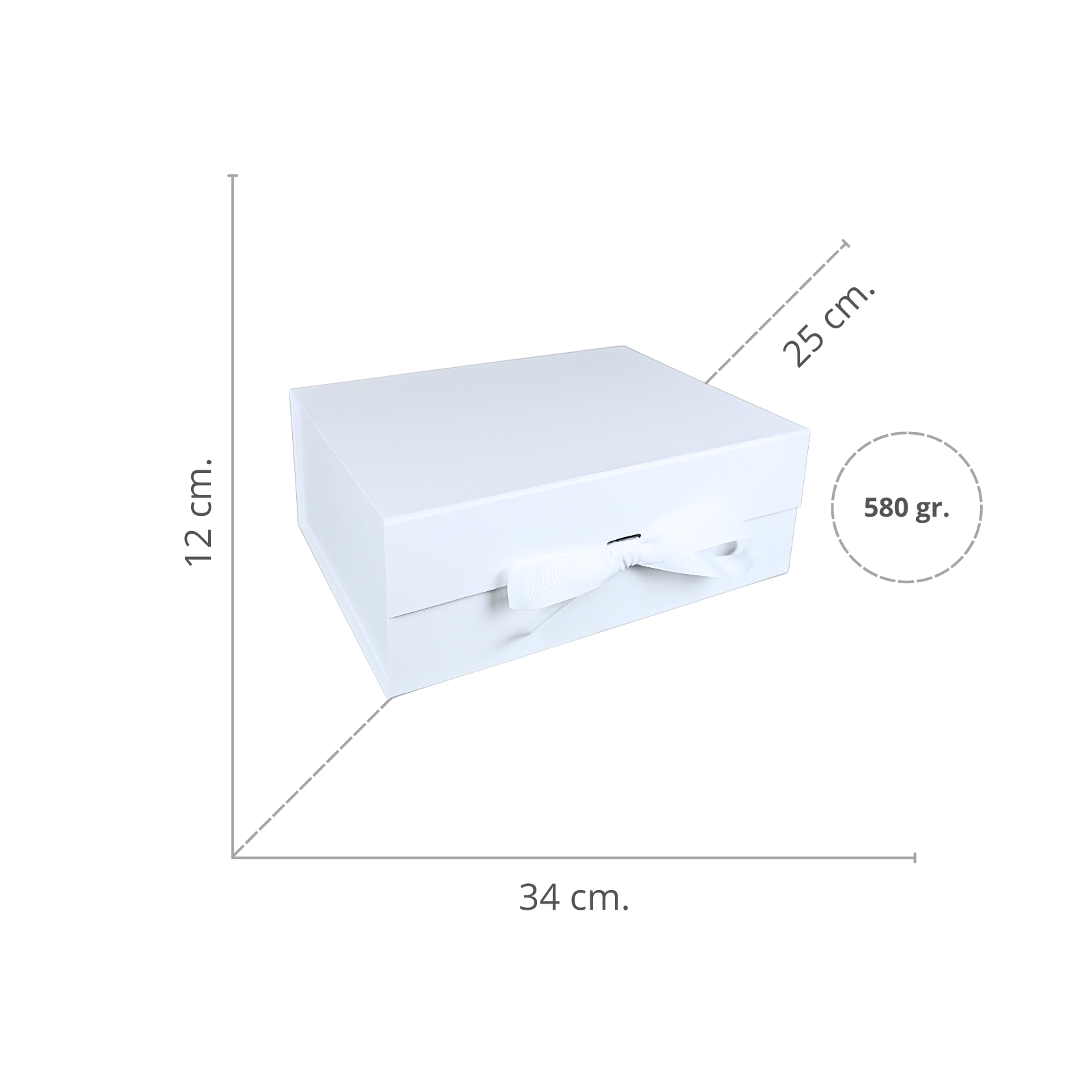 Gift Box Caja Para Regalos Con Tapa Premium Tama o Xl Blanco-2