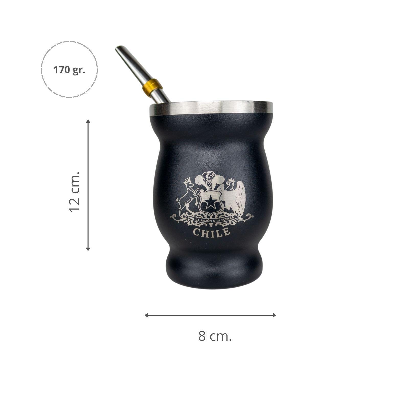 Matero Acero Inoxidable Bombilla Escudo de Chile-5